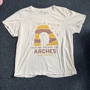 Parks Project Cream and Brown Short Sleeve Tee